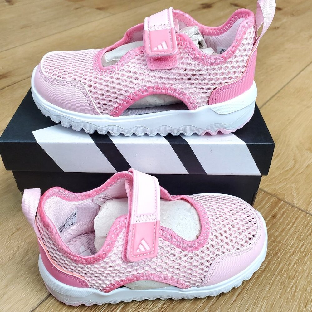 Adidas Toddler Girls Summerflex Size 9K Outdoor Shoes Slip On Pink New Hook Loop